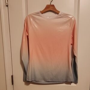 Pink and Blue Ombre Long Sleeve Shirt
